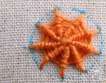 蛛網繡刺繡針法